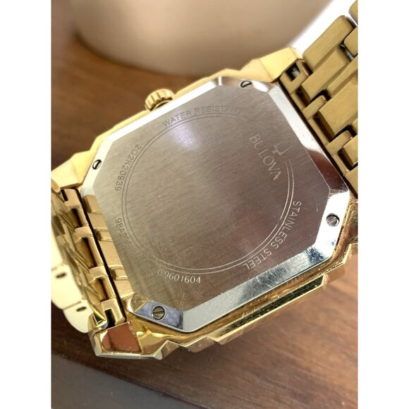 Bulova Men's Watch 98A295 Octava Quartz Crystal Pave Gold Stainless Steel 40mm - Picture 6 of 14